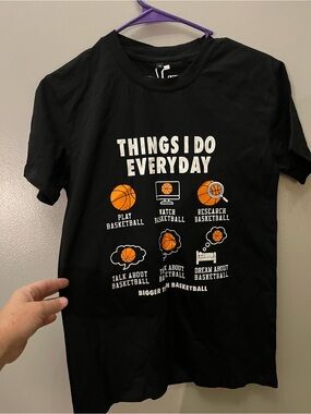 Black Graphic Basketball Tee for Kids - Everyday Basketball